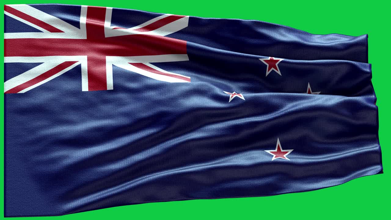 4k bandera muy detallada de nueva zelanda - bandera de nueva zelanda alto detalle - bandera nacional de nueva zelanda patrón de ondas elementos en bucle