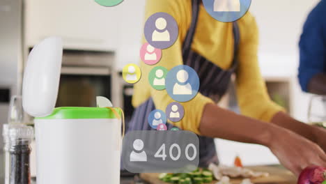 los seguidores de las redes sociales cuentan con animación sobre las personas que preparan comida en la cocina