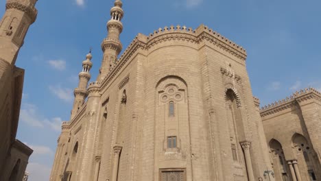 panning view of mosque-madrasa of sultan hassan and al-rifa'i mosque, cairo, egypt