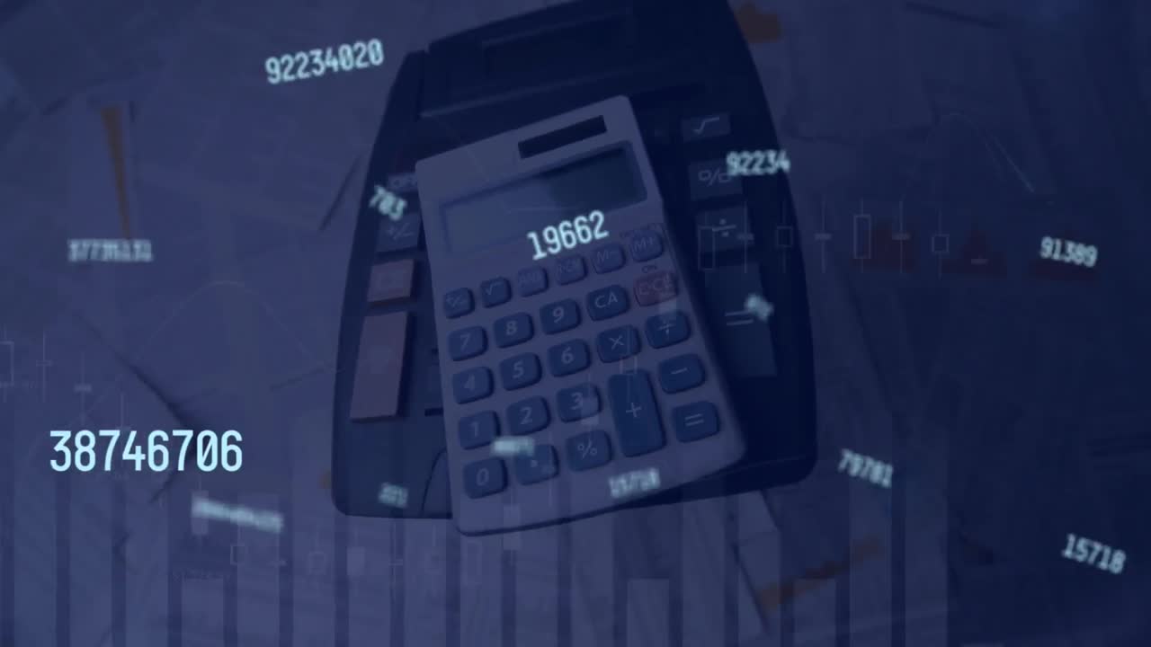 animación de los números procesados en la calculadora.