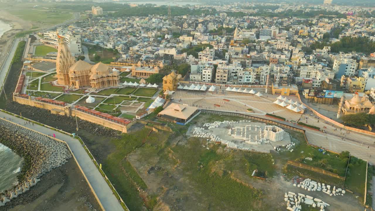 12 Jyotirlingas in India, Temples of Lord Shiva, indian temple architecture, Somnath Temple Aerial view
