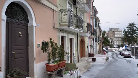 view of house detail and streets in guardiagrele, abruzzo, italy