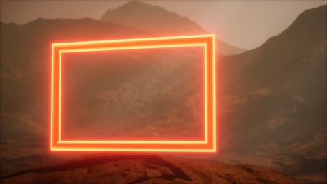 Neon-Portal-on-Mars-Planet-Surface-With-Dust-Blowing