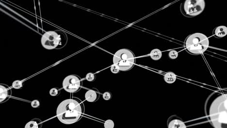 animation of networks of connections with icons