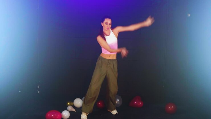 Female Woman Dancer with Elegant Movement and Performance with Studio Lighting