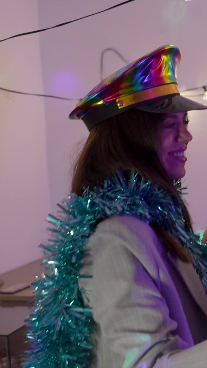 People Celebrating with Cocktails and Hats