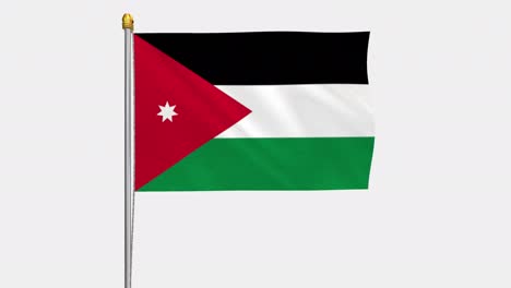 loop video of jordan flag  fluttering in the wind, slow motion video of 4k , with alpha channel