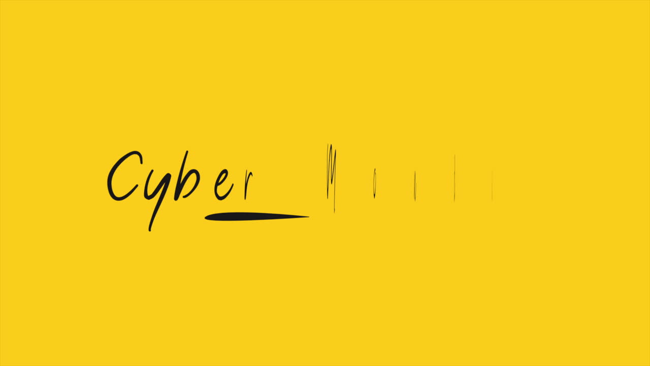 Testo Cyber Monday moderno su gradiente giallo
