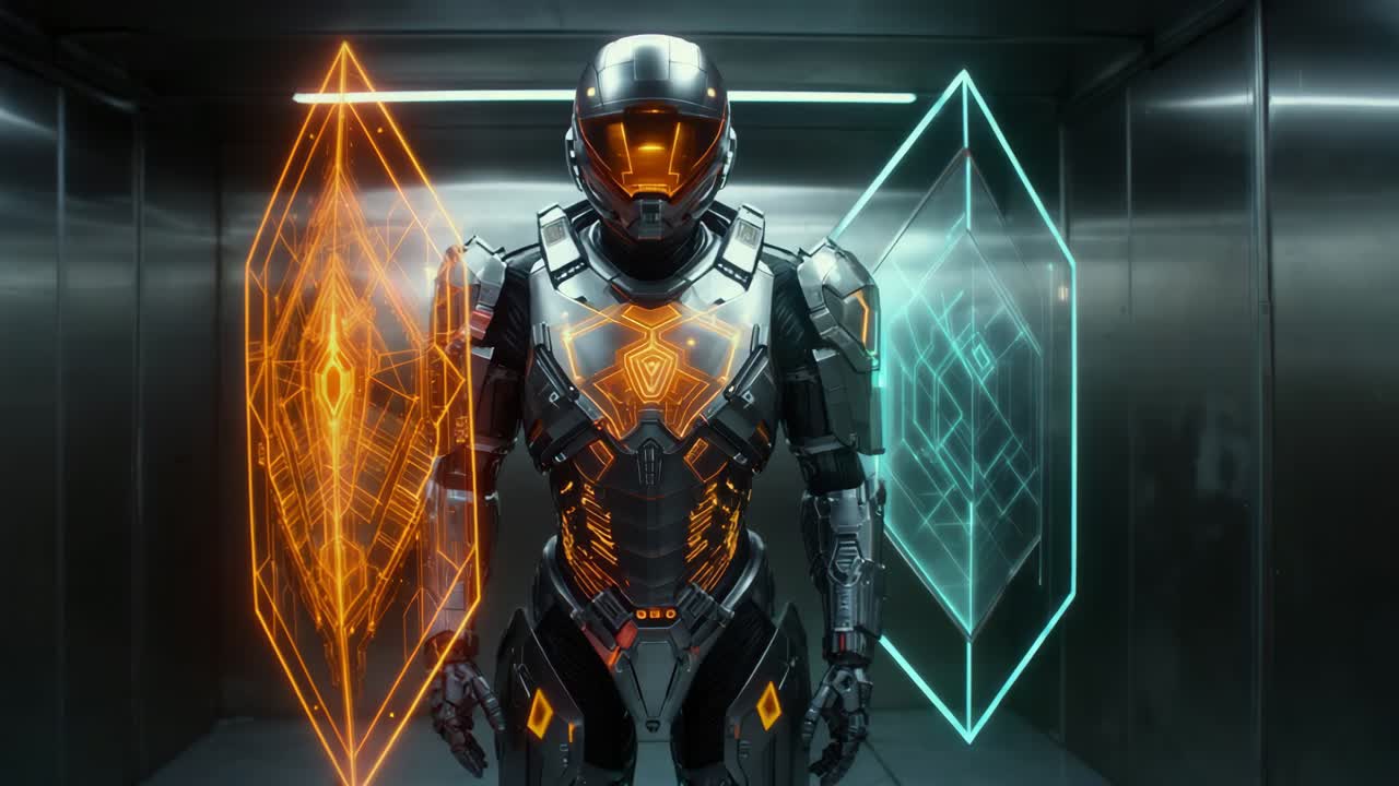 armadura de mech futurista