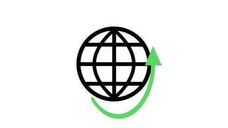 world internet connection logo animation loop green