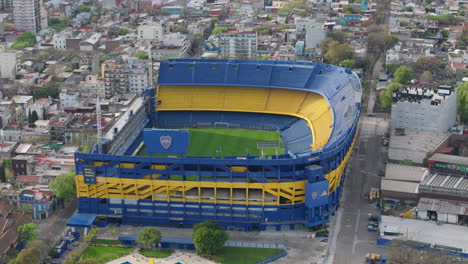 aerial view of la bombonera boca juniors iconic football stadium in buenos aires, argentina