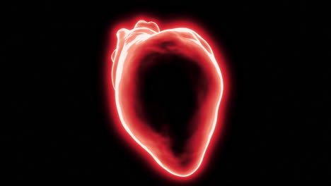 3d model of a glowing red heart