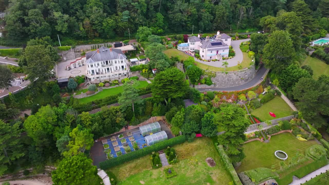 Drone shot over a beautiful houses in Killiney Hill - 4K Cinematic Drone Footage 04
