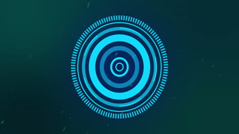 animación del círculo de procesamiento sobre un fondo marino con puntos verdes
