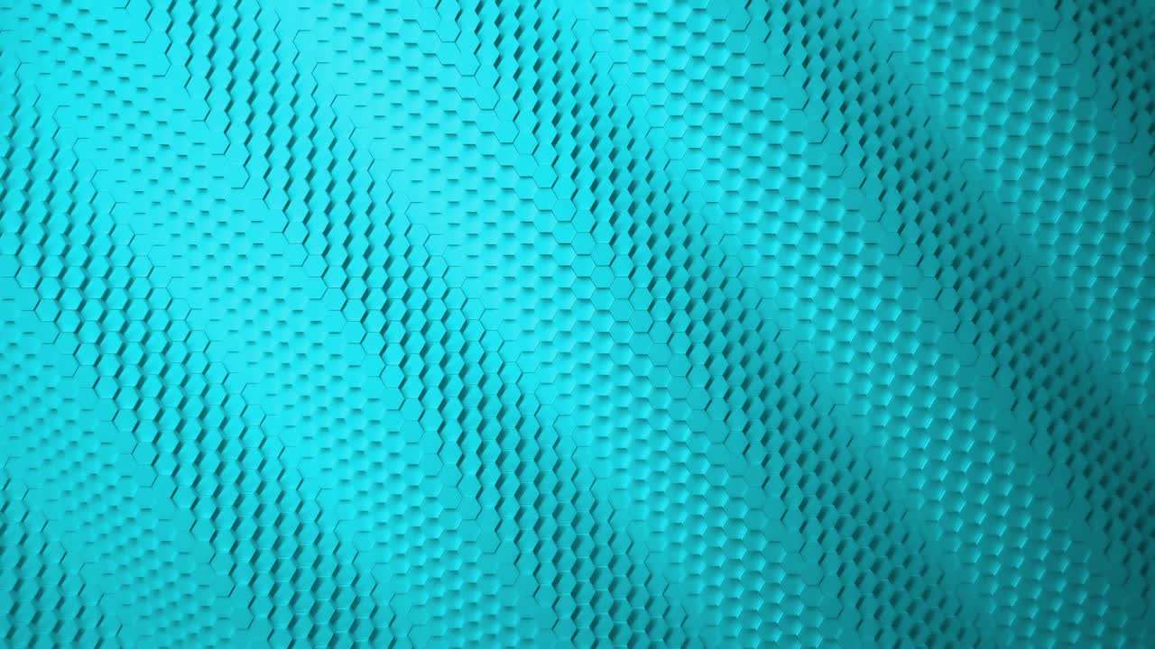 blue minimalism. Wave motion. A mosaic surface with moving hexagons. Abstract geometric background. Cells. Animation of the loop. 4K 3d loop. animation for a business presentation