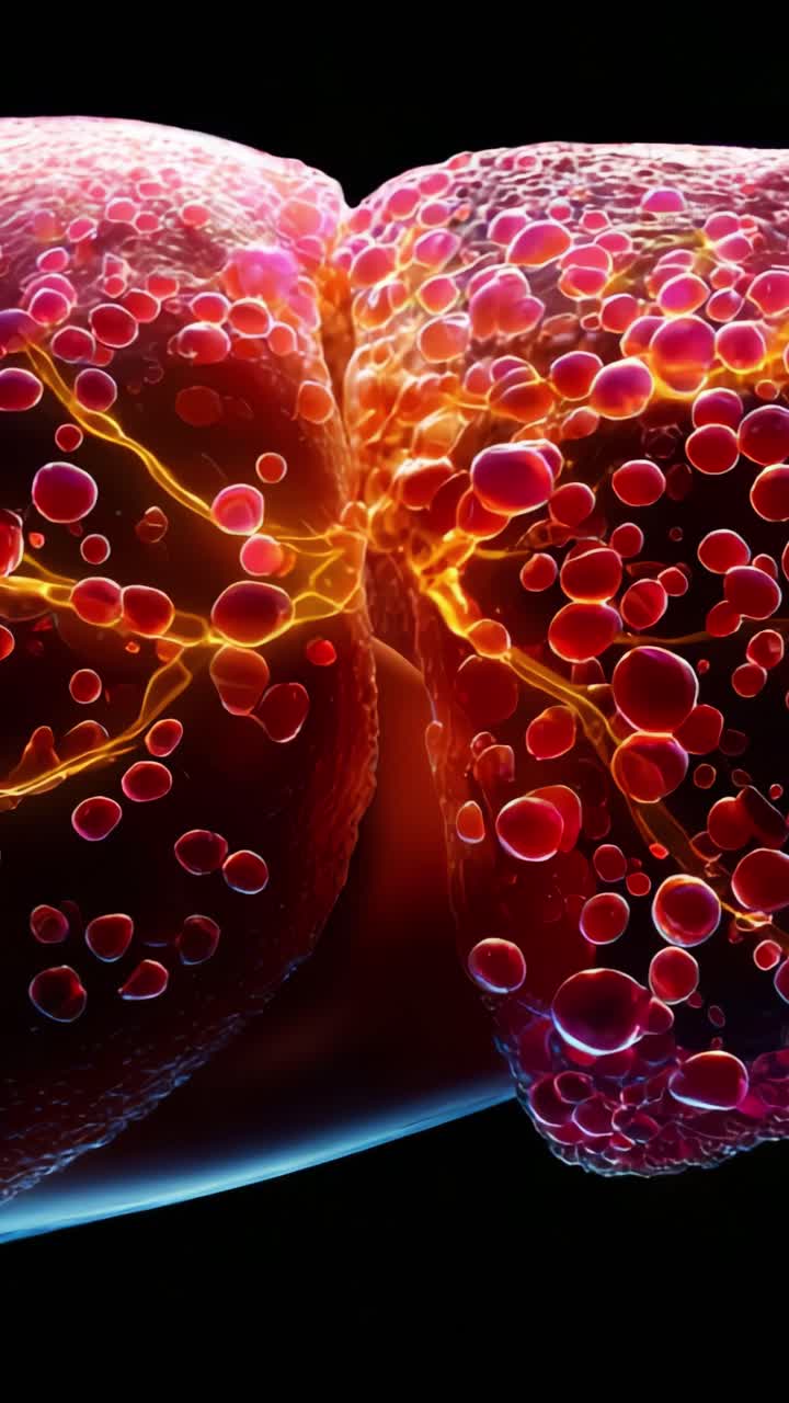 Rappresentazione astratta di una struttura biologica che mette in mostra colori vivaci, texture e motivi dinamici, enfatizzando l'interazione tra luce e materiali organici.
