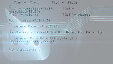 animazione di circuiti informatici e elaborazione dei dati