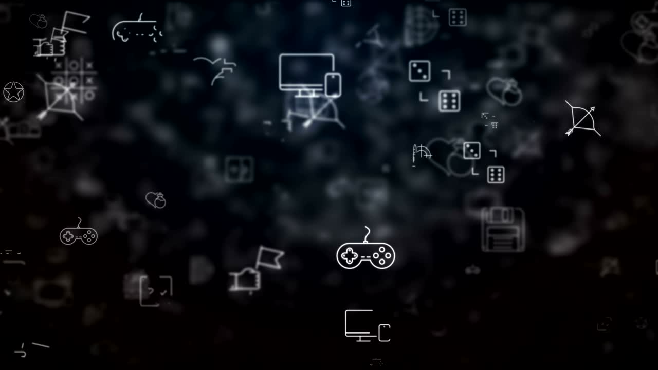 Loop moved video game icons background