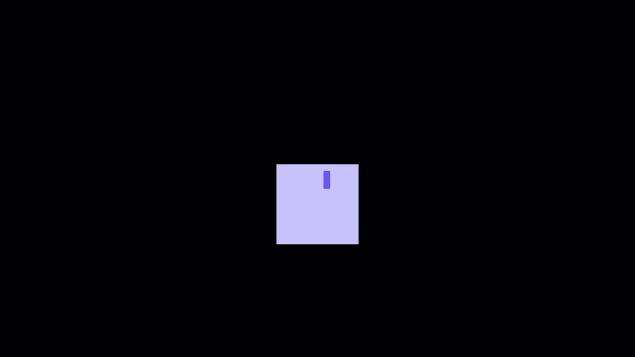 Minimalist Animation of a Pulsing Purple Square on Black Background