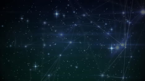 animación de estrellas a través de una red de conexiones