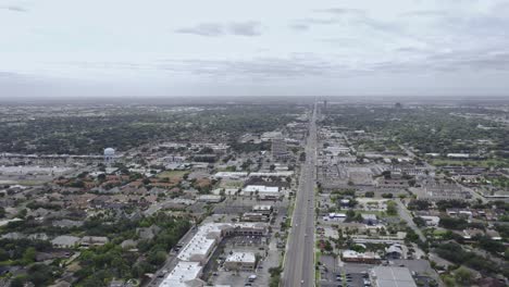 cloudy day drone footage at nolana and 10th street north mcallen, texas