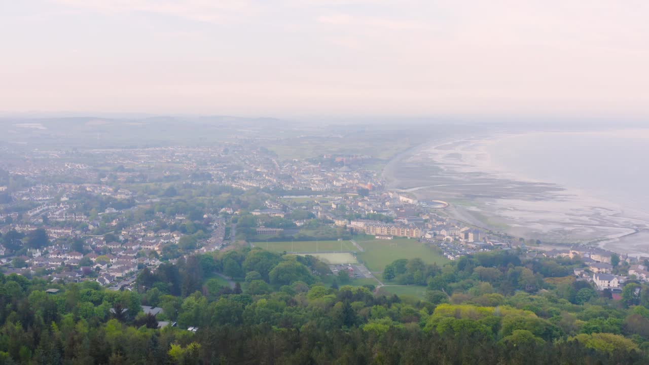 Aerial View of Coastal Town