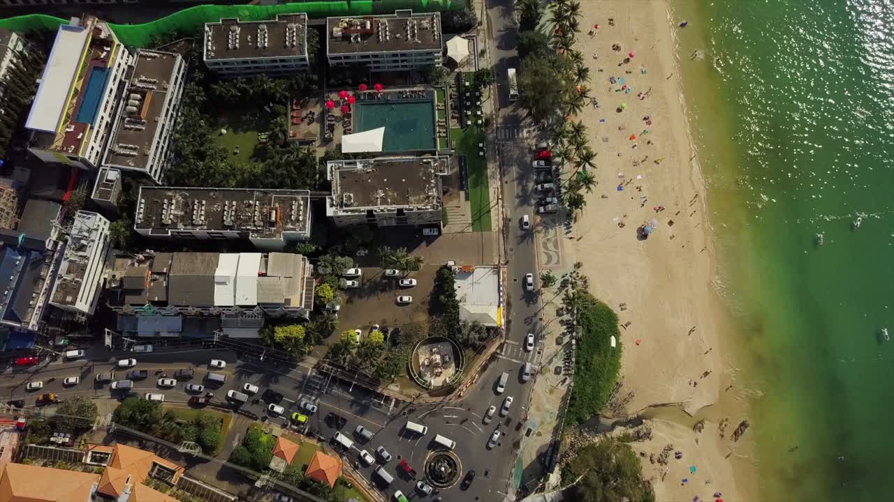 푸켓 섬, 파 해변, 교통 서클, 공중 내려다보기, 태국