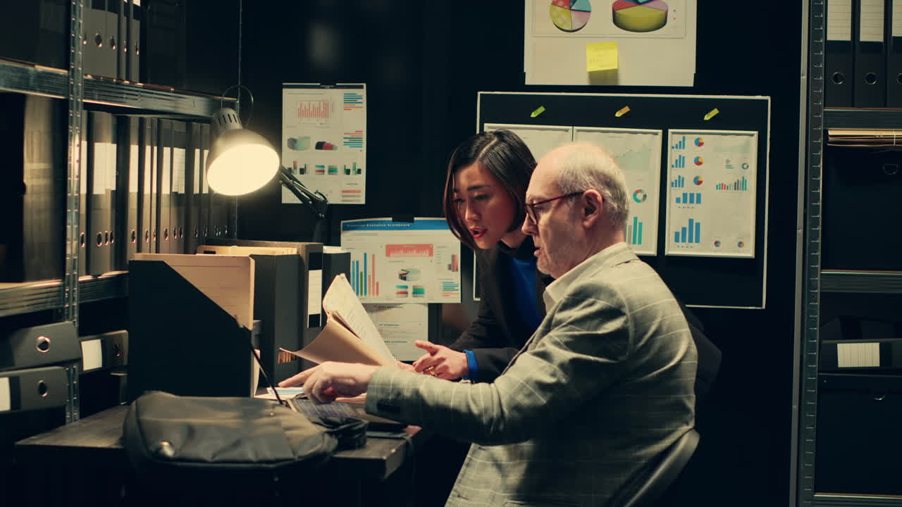 los miembros del equipo cruzan los datos de referencia para localizar a un posible sospechoso.