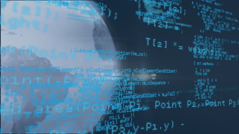 animation of digital data processing over globe