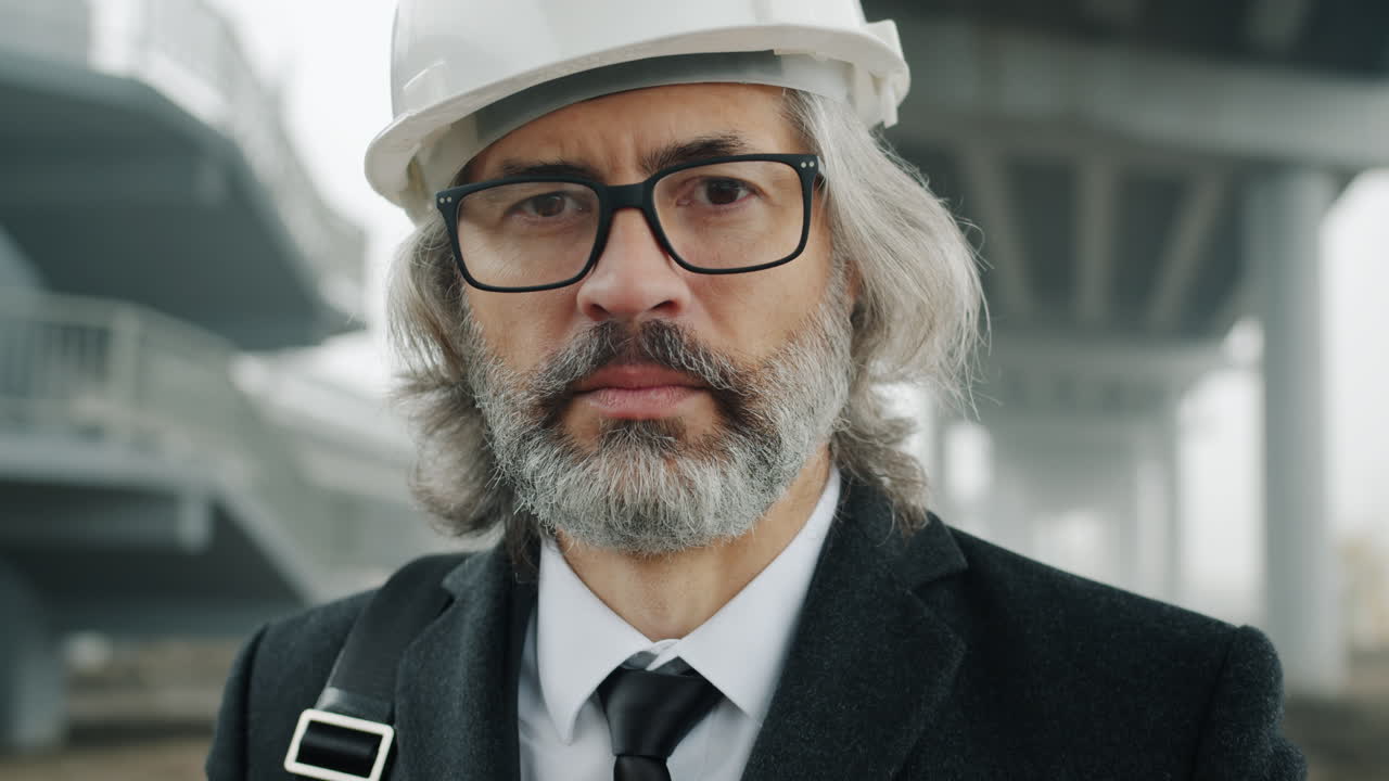 Engineer in front of a bridge