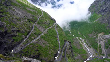 trolls path trollstigen or trollstigveien winding mountain road.