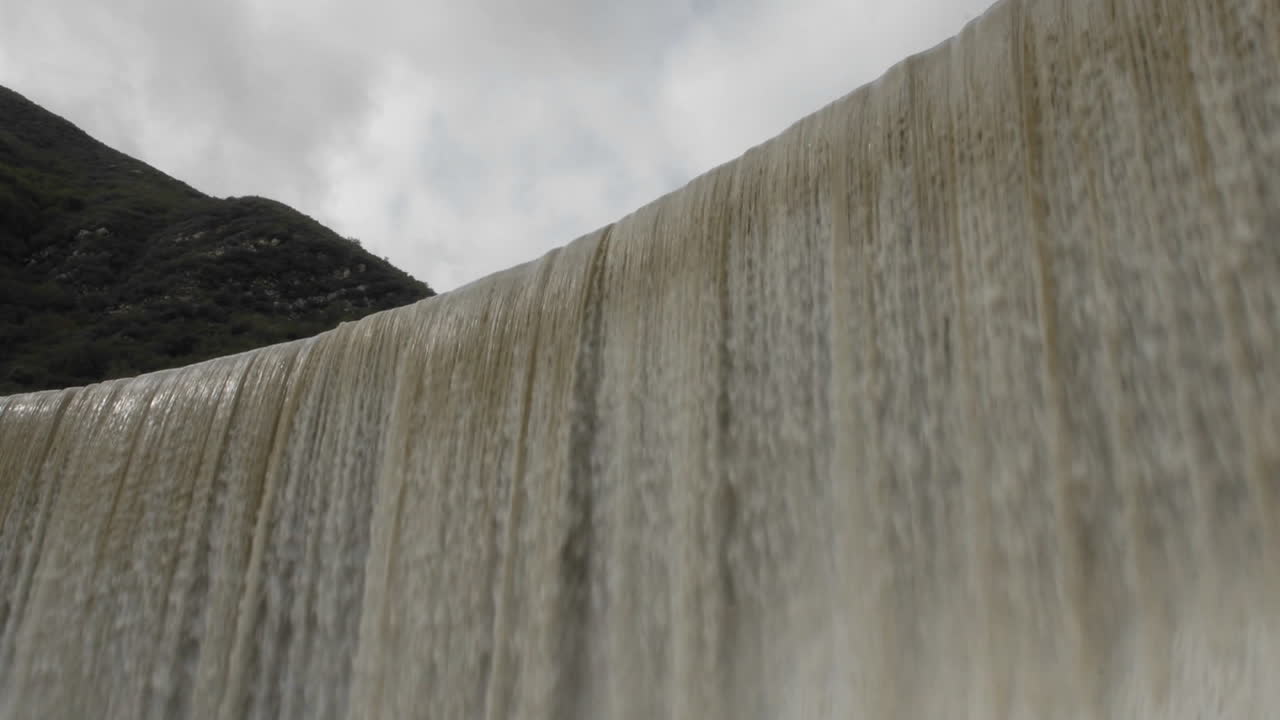 Time lapse of water spilling over Matilija Dam in Ojai California