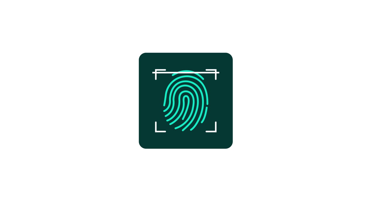 Animated Fingerprint Scan Icon on White Background