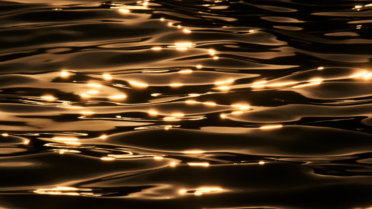 Golden Sunlight Reflections on Dark Water | Premium Stock Video Footage