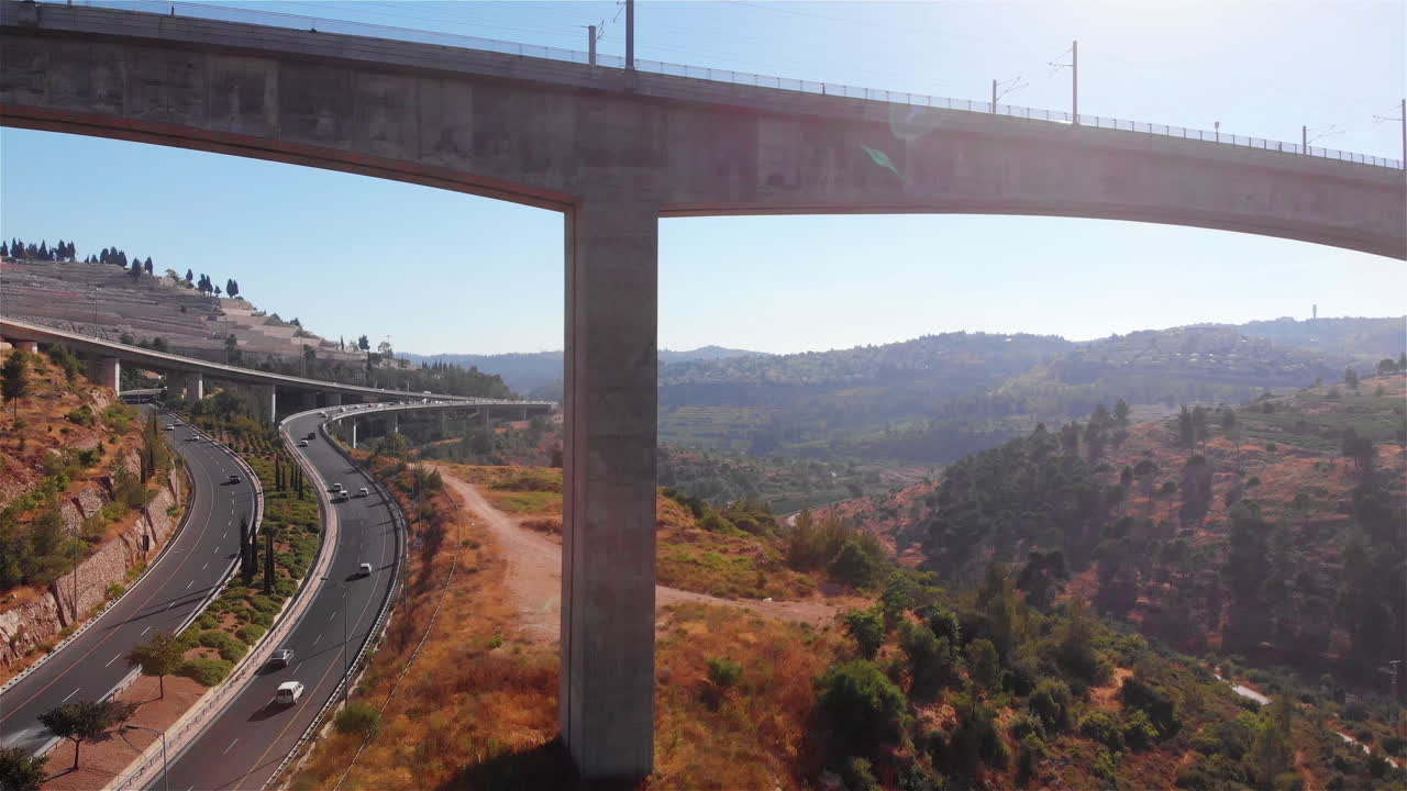 Large Railway bridge Aerial view