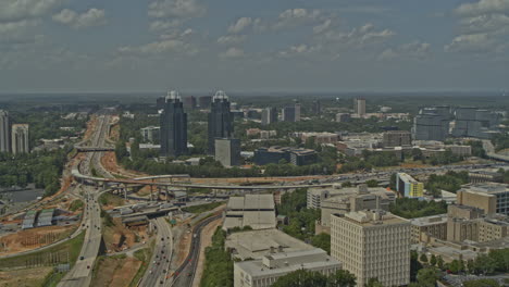 atlanta georgia aerial v674 pan right shot of interchange in sandy springs - dji inspire 2, x7, 6k - august 2020