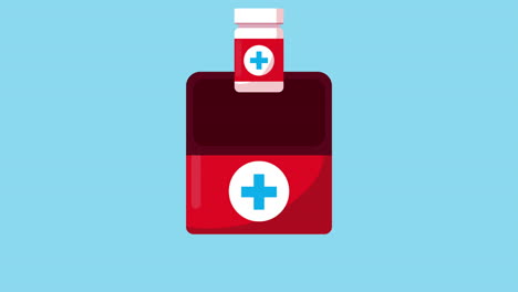 medical kit with drugs animation