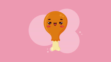 cute cartoon fried chicken leg