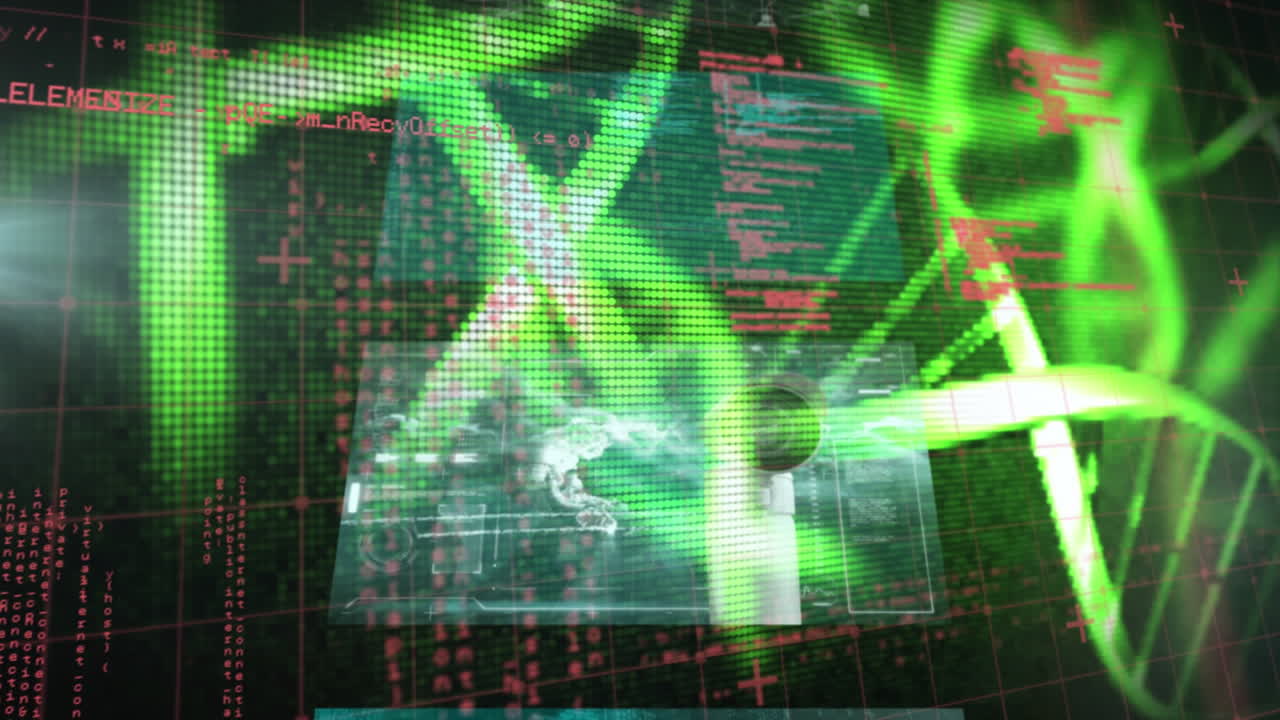 animación de cadenas de adn y procesamiento de datos científicos