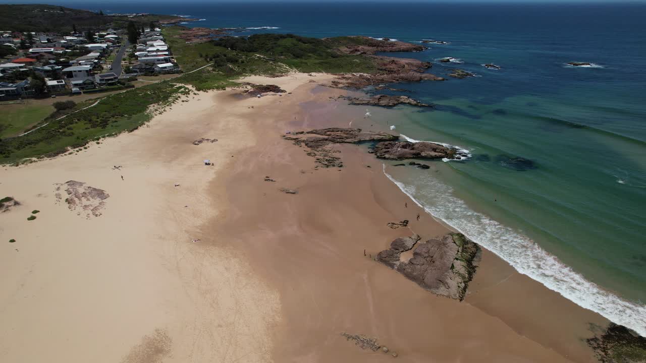 Aerial Shot Of Birubi Beach, Anna Bay, NSW, Australia