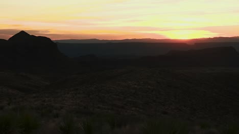 dramatic sunset over big bend national park in chihuahuan desert, texas, usa
