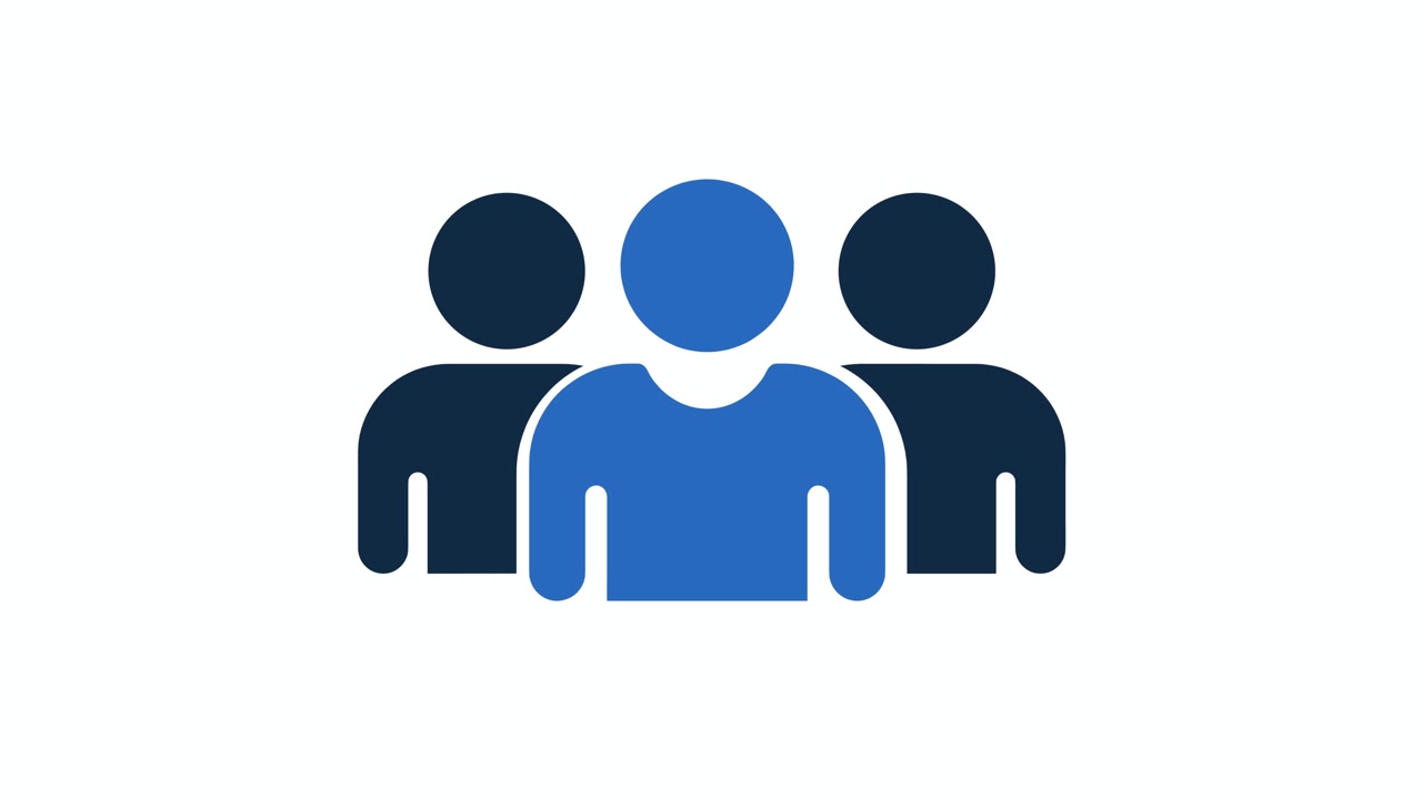 Animated Group Icon Appearing and Disappearing on White Background