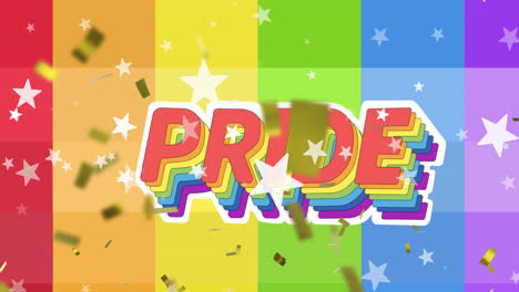 letras de orgullo vibrantes aparecen contra un fondo colorido
