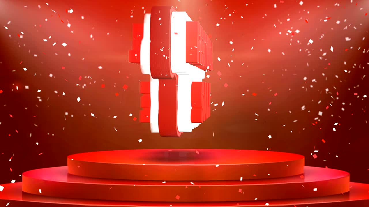 venta de festivales animación de texto escenario podio animación de bucle de confeti