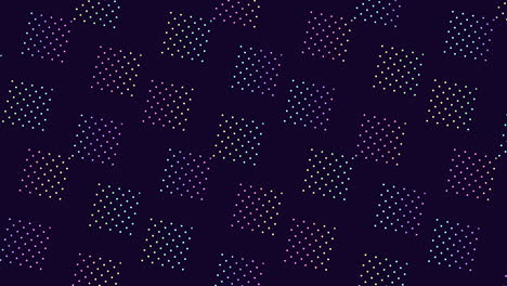 motion rainbow dots and squares pattern