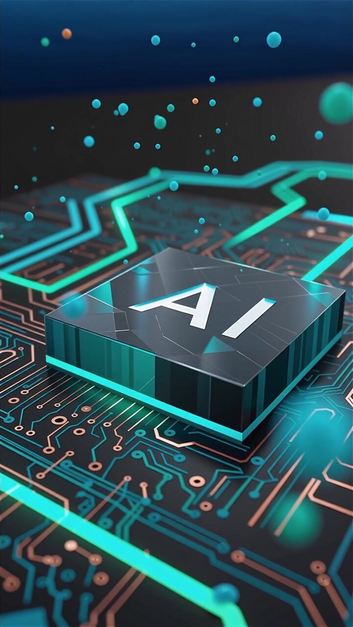 Futuristic AI Chip Motherboard Technology Background