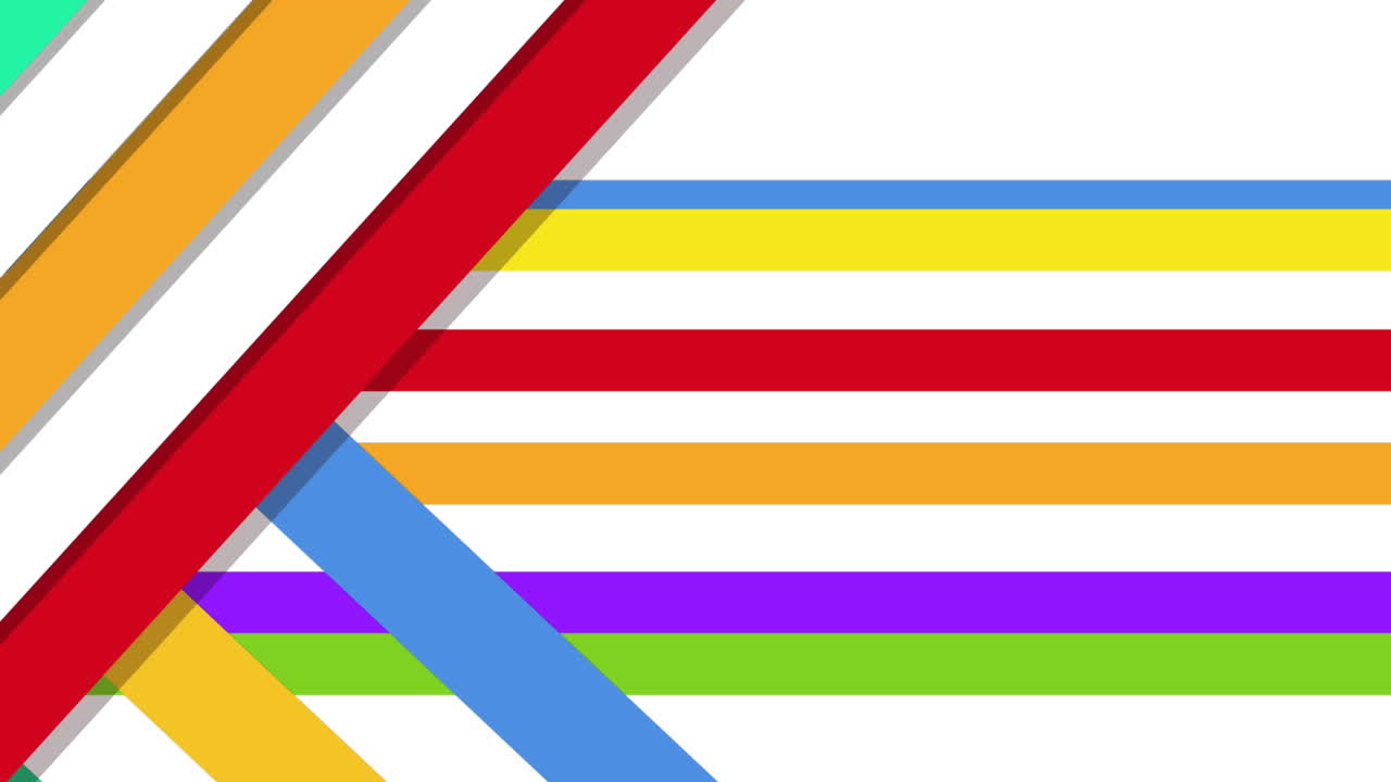 animación digital de líneas coloridas que se mueven contra el espacio de copia sobre un fondo blanco