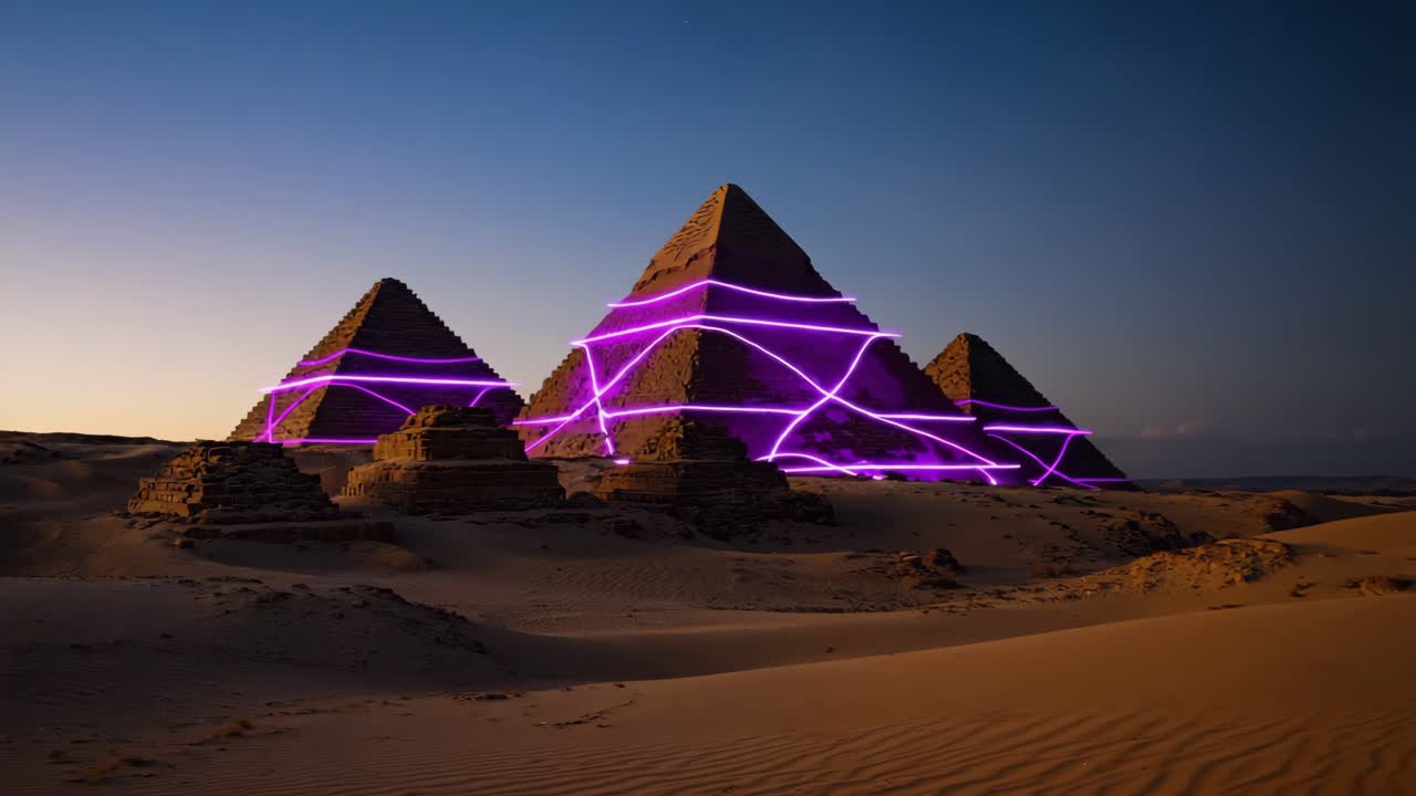 Futuristic Pyramids in the Desert