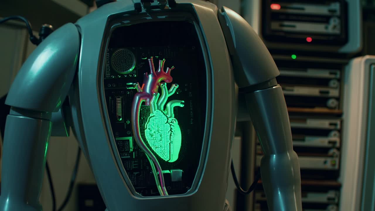 Robot with a glowing heart