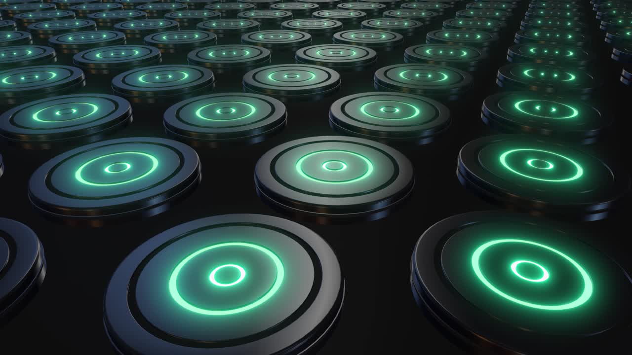 Abstract Futuristic Glowing Circles Background